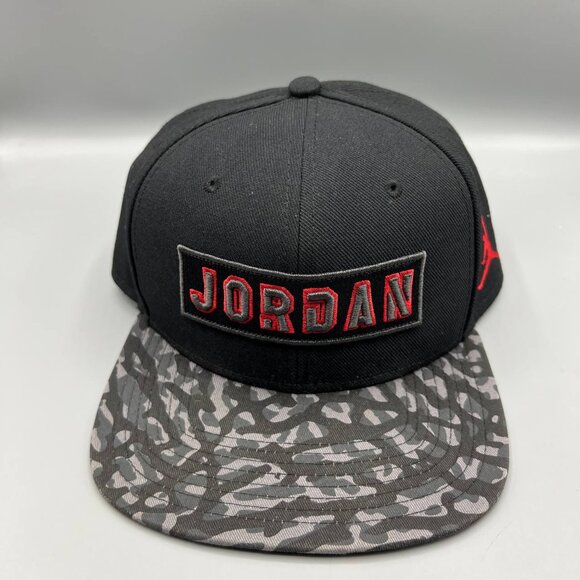 Air Jordan Hat Men Black Gray Camo Embroidered Logo Jumpman Snap Back‎ Cap